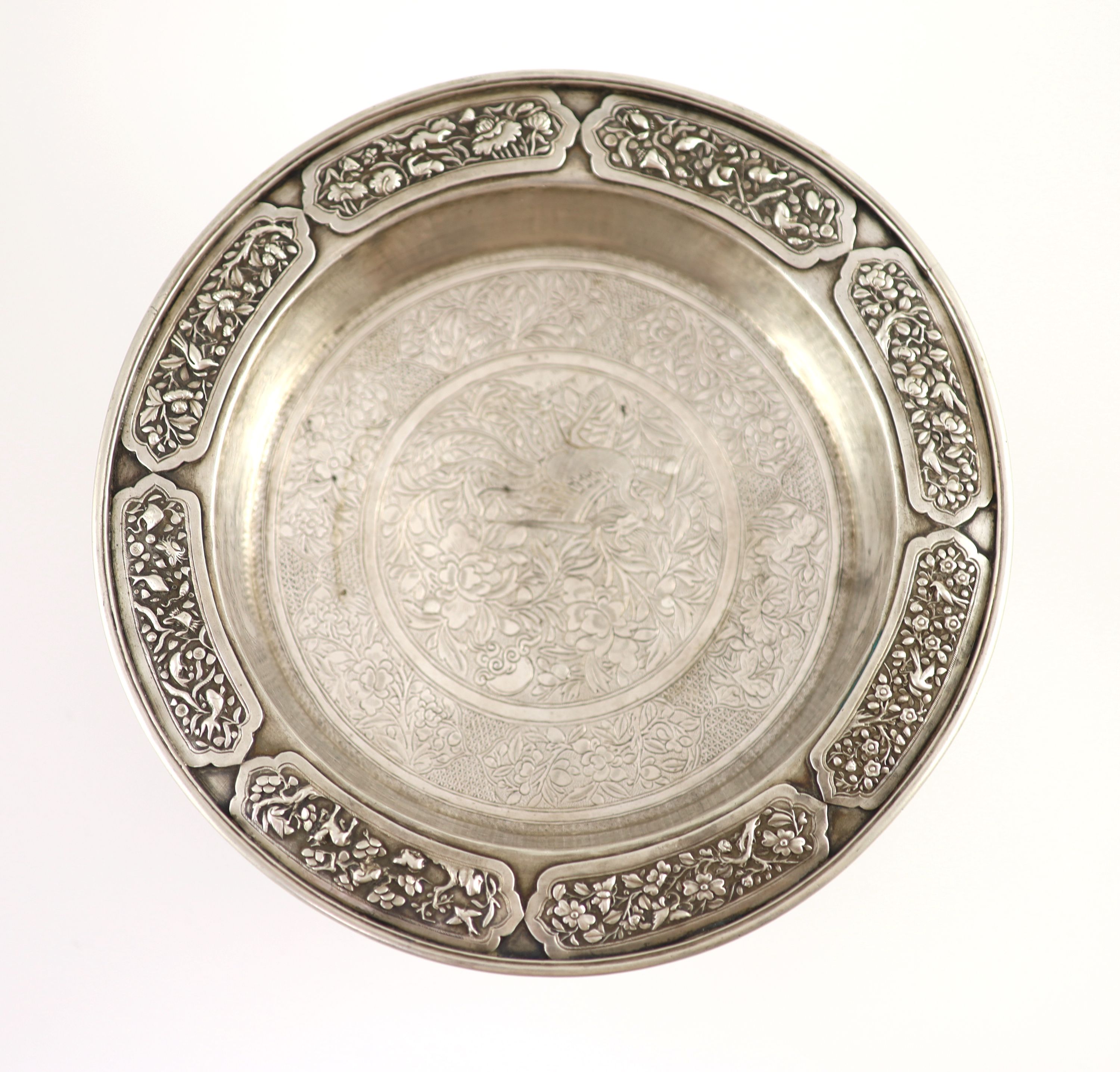 A late 19th/early 20th century South East Asian silver pedestal bowl